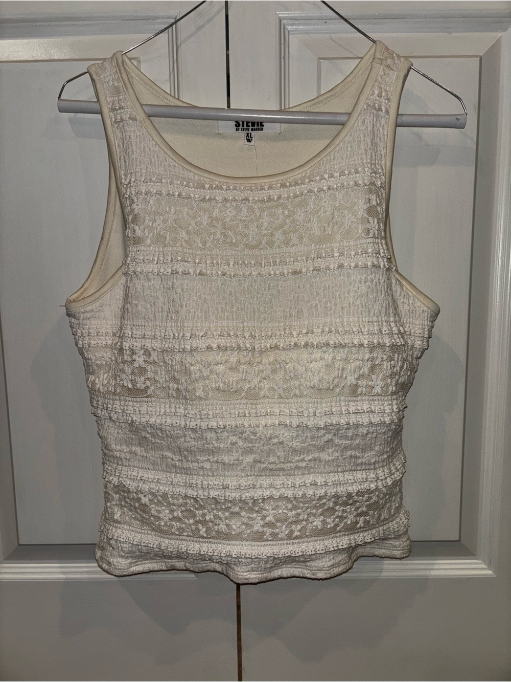 Steve Madden Ivory Lace Tank Top